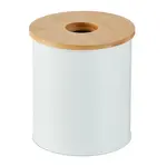 Relaxdays KOŠ bílý kosmetický 2 l bambusové víko