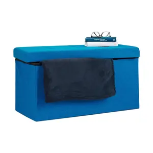 Relaxdays LAVICE Modrá s úložným prostorem 76 cm