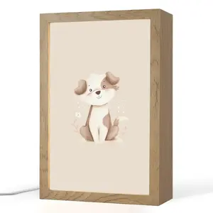 OnlyWow NOČNÍ LAMPIČKA Pes - skvrnitý - hnědý 20x30 cm