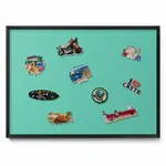 TULUP MAGNETICKÁ TABULE 70x50 cm černý rám – Olivová barva