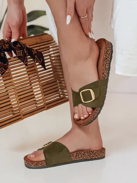 Dámské korkové pantofle KORKISTI zelené