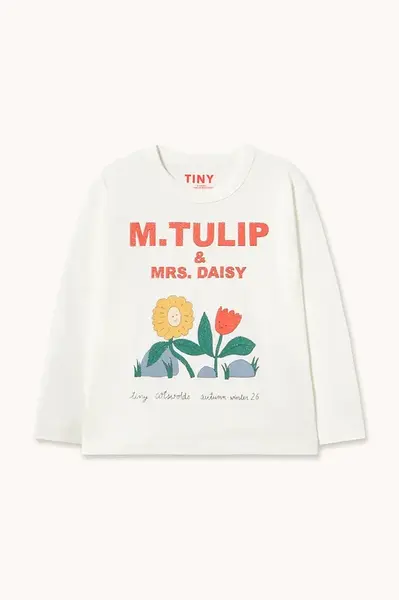 Tinycottons  tričko s dlouhým rukávem dětské bavlněné TULIP & DAISY GRAPHIC SLEEVE TEE
