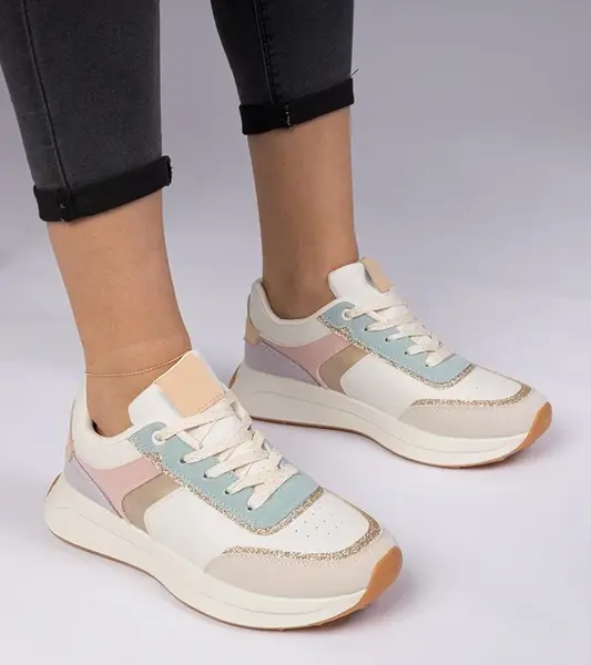 Gemre Multicolored women's sneakers with glitter and animal print Markuta
