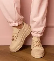 marka niezdefiniowana Beige women's sports sneakers Kesium