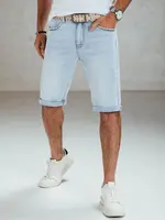 Pánské džínové kraťasy s páskem
