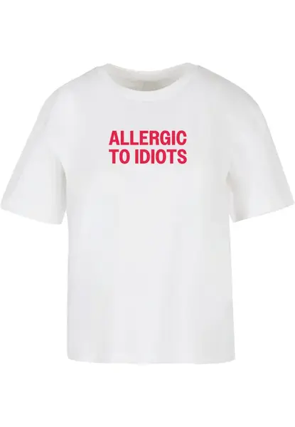 Dámské tričko Allergic To Idiots bílé