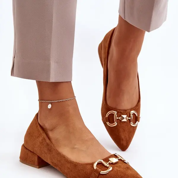 Boto Semišové balerínky s špičatou špičkou Camel Ethere