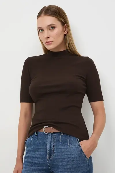 Tričko Medicine dámské, béžová barva, s pologolfem