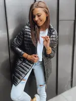 Černá dámská prošívaná zimní bunda s kapucí Dstreet