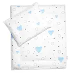 Súprava do kočíkov s výplňou, I love Boy Baby Nellys, modrá/biela