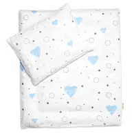 Súprava do kočíkov s výplňou, I love Boy Baby Nellys, modrá/biela