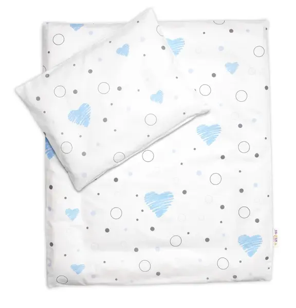 Súprava do kočíkov s výplňou, I love Boy Baby Nellys, modrá/biela