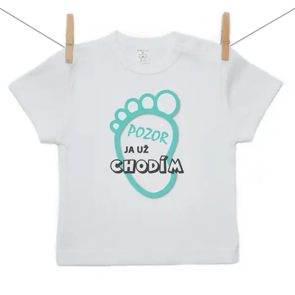 Boodyy Tričko s krátkym rukávom Pozor ja už chodím Chlapec 104 (3-4 roky)