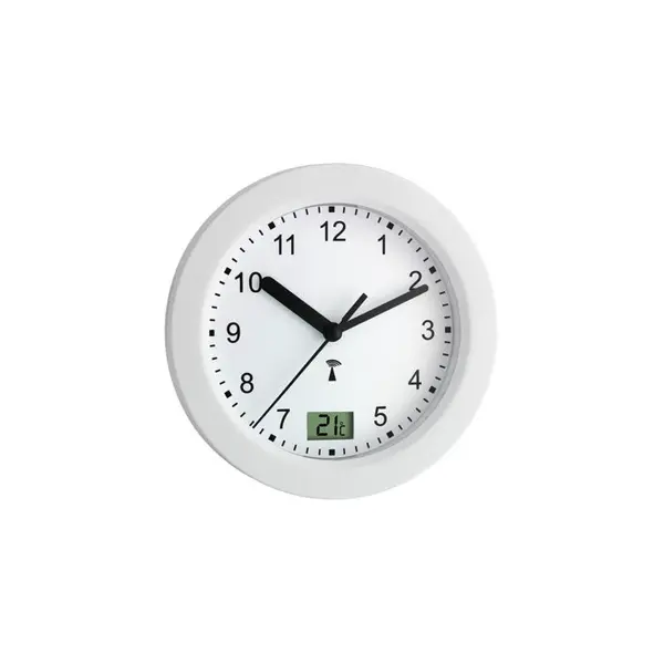 60.3501 TFA Rádiom riadené analógové nástenné hodiny do kúpeľne, biele