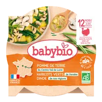 BABYBIO Menu zemiaky a fazuľky s morčacími plátkami (230 g)
