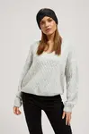 Marisse Gray V-Neck Sweater