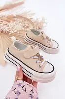 Boto Dievčenské Tenisky So Zlatou Nášivkou Medveď Béžové Solena