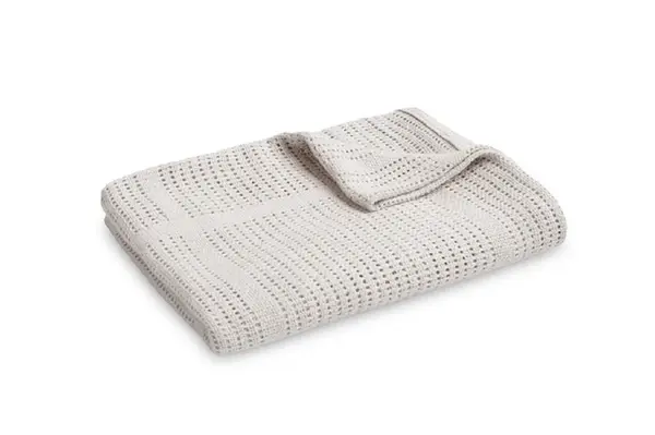 Jemná ažurková bavlnená dečka 110x70 - šedá