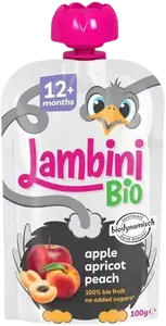 LAMBINI BIO Demeter kapsička jablko, meruňka a broskev 100 g