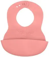 BABYONO Bryndák měkký plastový s kapsou bez BPA pink 6m+