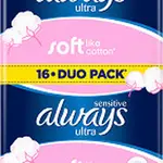 ALWAYS Vložky Ultra Sensitive Super Duo 16 ks