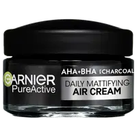 GARNIER Pure Active AHA + BHA lehký denní zmatňující krém 3v1 s aktivním uhlím, 50 ml