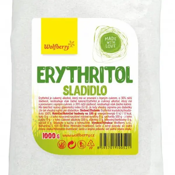 WOLFBERRY Erythritol v sáčku 1000 g