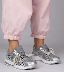 marka niezdefiniowana Silver sneakers with detachable decorations Lekrus