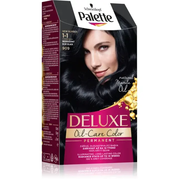 Schwarzkopf Palette Deluxe permanentná farba na vlasy odtieň 1-1 909 Blue Black 1 ks