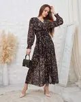 Resti Black patterned women's maxi dress
