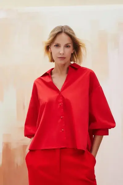 Marisse Women's Shirt L-Ko-4614 Red