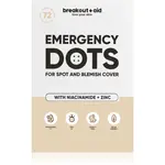 breakout + aid Emergency Dots For Spots and Blemishes lokálna starostlivosť proti akné s niacínamidom a zinkom 72 ks