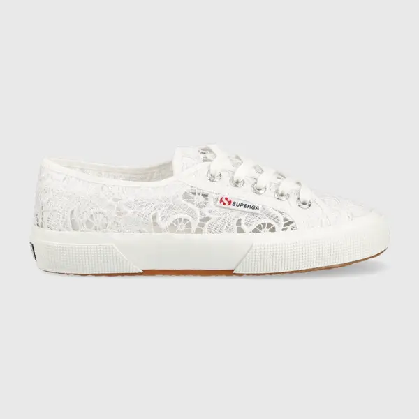 Tenisky Superga 2750 MACRAME dámske, biela farba, S81219W