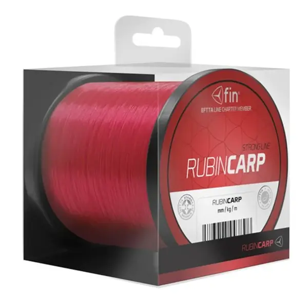 Fin vlasec Rubin Carp 6300m / červená 0,28mm 14,8lbs 1m