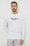 Bavlnené tričko s dlhým rukávom Pepe Jeans Eggo Long biela farba, s potlačou, PM508209.800
