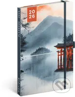 NOTIQUE Planbook - diár/notes Japonsko 2026 (horizontálny / linajkovaný, elastické zatváranie)