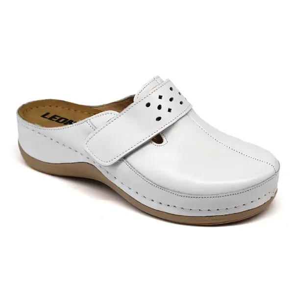 Leon 902 Dámska zdravotná celokožená obuv 35 - 22 cm, biela, 4,5 cm