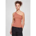 Women's asymmetrical terracotta top