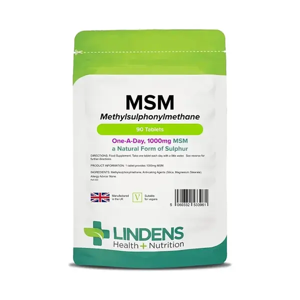 LINDENS Health + Nutrition MSM (metylsulfonylmetán) 1000 mg, 90 tabliet