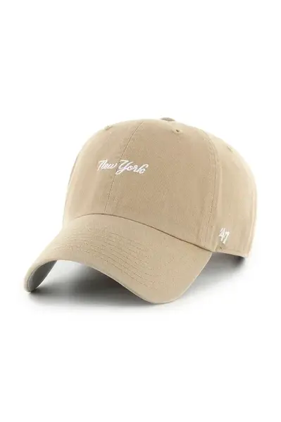 Bavlněná baseballová čepice 47 brand MLB New York Yankees zelená barva, B-BSRNS17GWS-KH