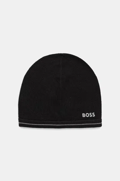 Čepice s příměsí vlny BOSS Green černá barva, 50550255