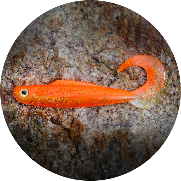 Redbass gumová nástraha twister kixter orange g uv - s 70 mm