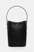 Kožená kabelka BOSS NUMAH Bucket černá barva, 50552149