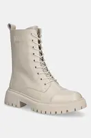 Kožené workery GOE dámské, béžová barva, na platformě, SS2N4122 BEIGE