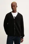 Bavlněný kardigan HUGO San Jared-C pánský, černá barva, 50551509