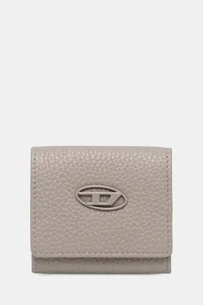 Kožená peněženka Diesel HISSU EVO HISSU EVO pánská, šedá barva, X10300.P0685