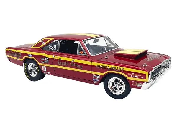 1968 Dodge Dart Super Stock 898 "Gene Snow" Red Metallic with Yellow Stripes Limited Edition to 510 pieces Worldwide 1/18 Diecast Model Car by ACME