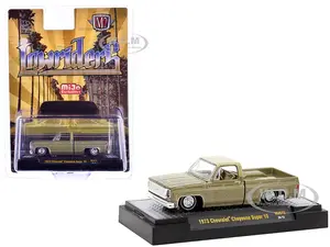 1973 Chevrolet Cheyenne Super 10 Pickup Truck Gold Metallic with Graphics "Lowriders" Limited Edition to 7700 pieces Worldwide 1/64 Diecast Model Car
