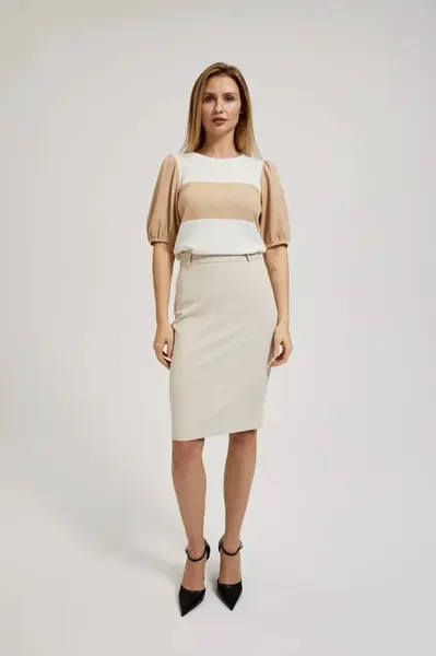 Dámska béžová puzdrová sukňa
