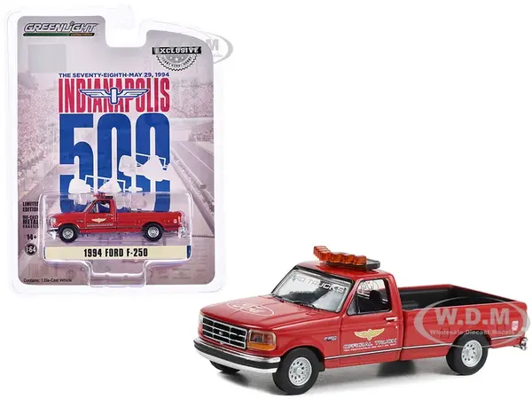 1994 Ford F-250 Pickup Truck Red "78th Annual Indianapolis 500 Mile Race Official Truck" "Hobby Exclusive" Series 1/64 Diecast Model Car by Greenligh